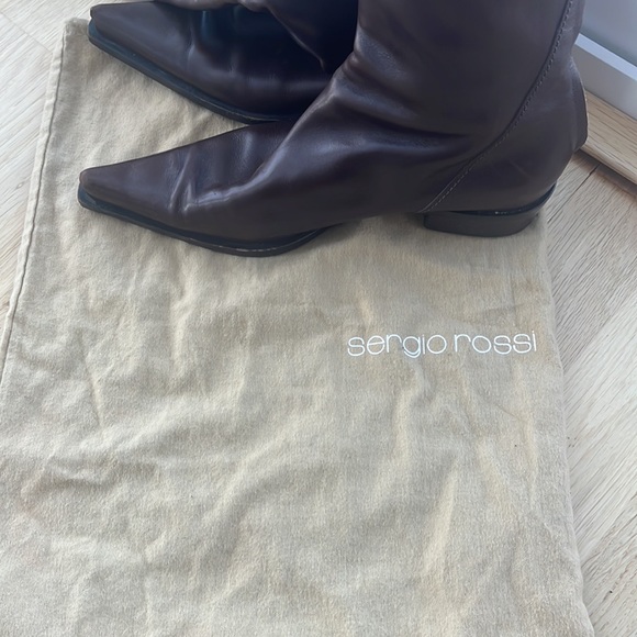 SERGIO ROSSI POINTY TOE RIDING BOOTS - Picture 14 of 15